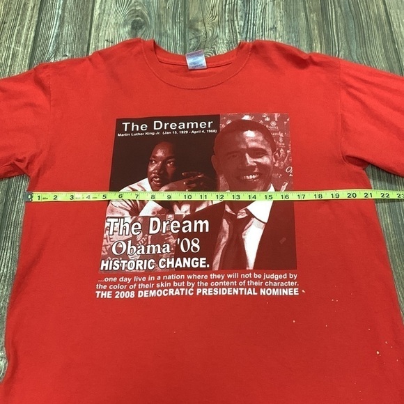 Martin Luther King Jr. & Obama 2008 Presidential Elect Democrat Red Tee - Picture 4 of 9